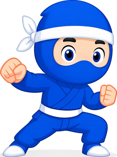 Ninja présentant le classeur